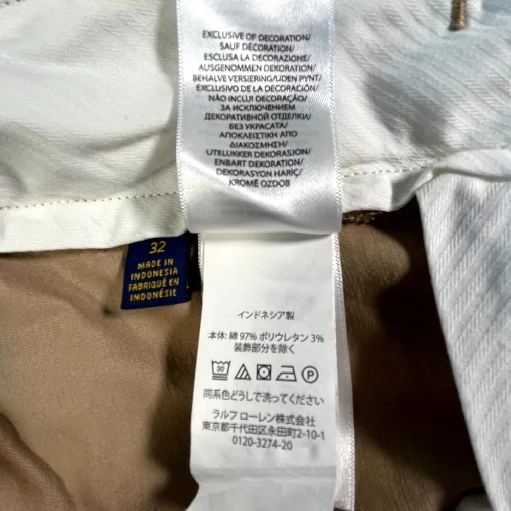 Polo Ralph Lauren Shorts‎ Mens 32 Beige Cotton Stretch Classic Fit Flat Front